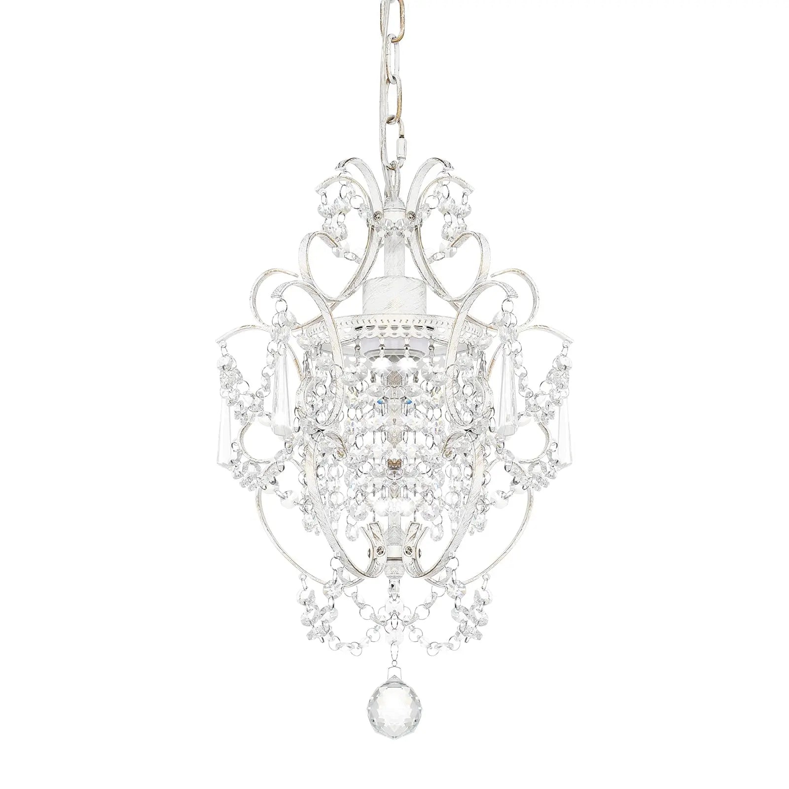 One Light Crystal White Chandelier ChandeliersLife®