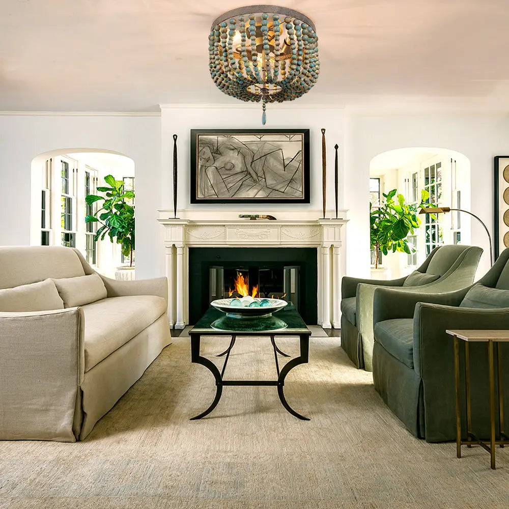 Retro Vintage Rustic Round Wooden Bead Ceiling Lights ChandeliersLife®