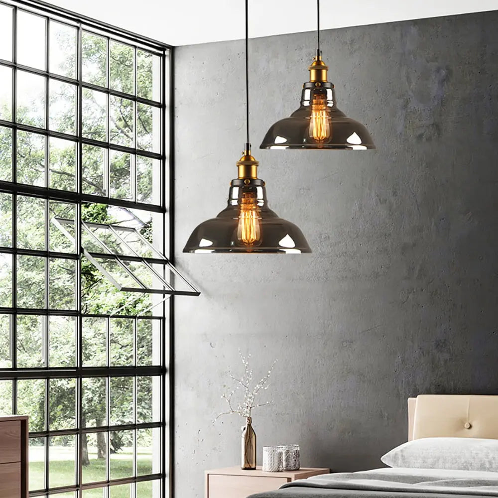Industrial Retro Smoky Glass Vintage Pendant Lights ChandeliersLife®