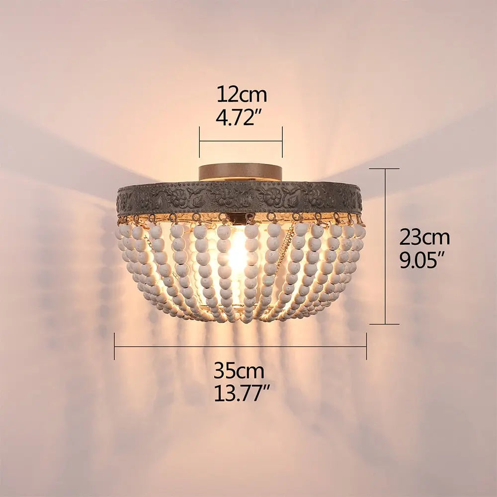 Retro Vintage Rustic Round Wooden Bead Ceiling Lights ChandeliersLife®