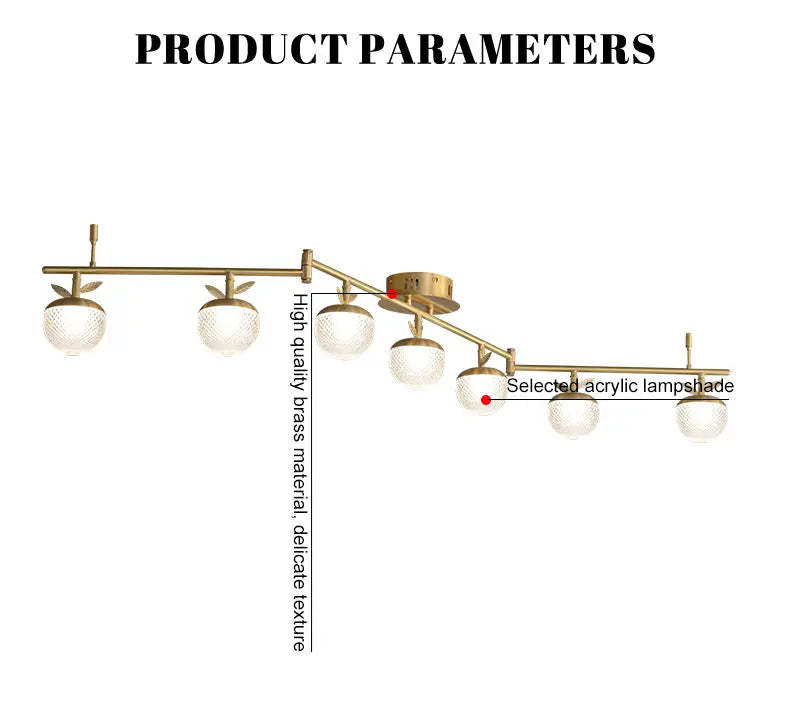 Copper Collapsible Branch Acrylic Lampshade Chandelier ChandeliersLife®