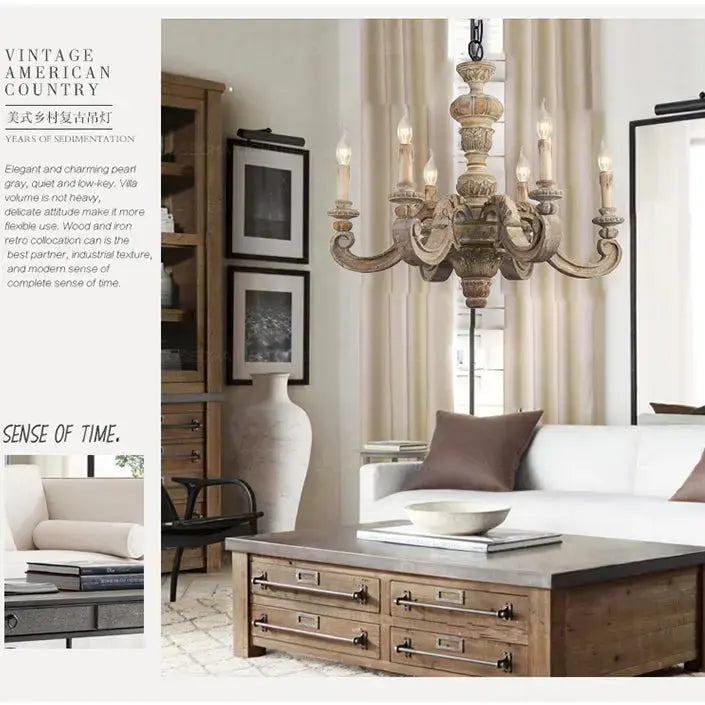 Roman Pillar Wooden Chandelier ChandeliersLife®