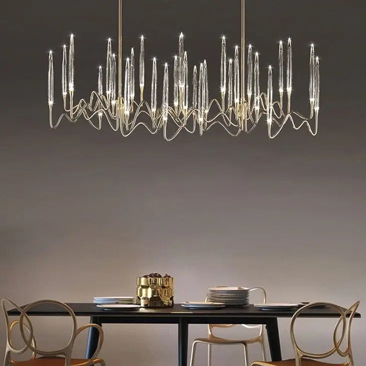 Luxury Nordic Tree Branch Candle Shaped Crystal Chandelier - Silver ChandeliersLife®