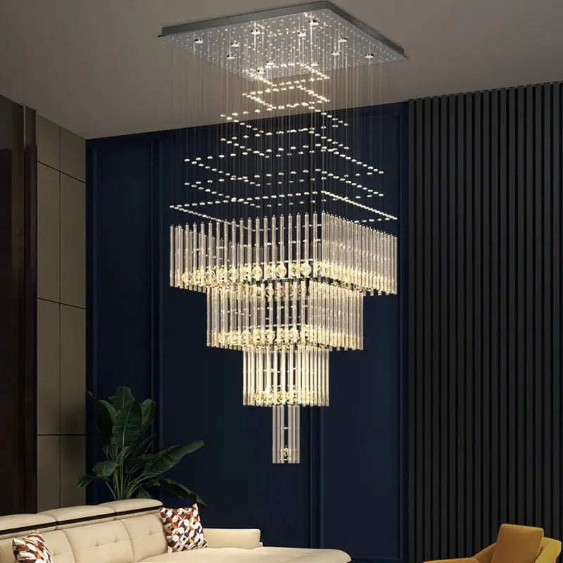 Modern Columnar Crystal Hanging Chandelier ChandeliersLife®