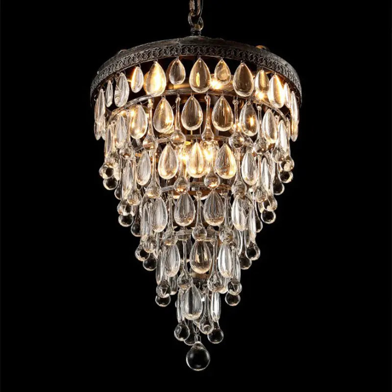 Retro Vintage Cooper Crystal Drops Chandelier