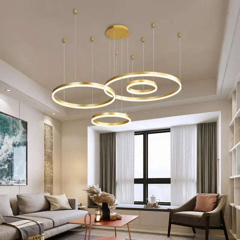 Art Deco Gold Shape Pendant Led Chandelier Nordic