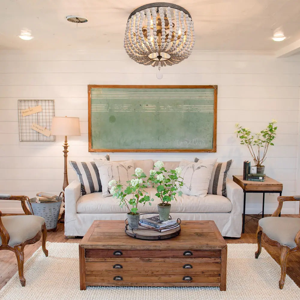 Retro Vintage Rustic Round Wooden Bead Ceiling Lights ChandeliersLife®