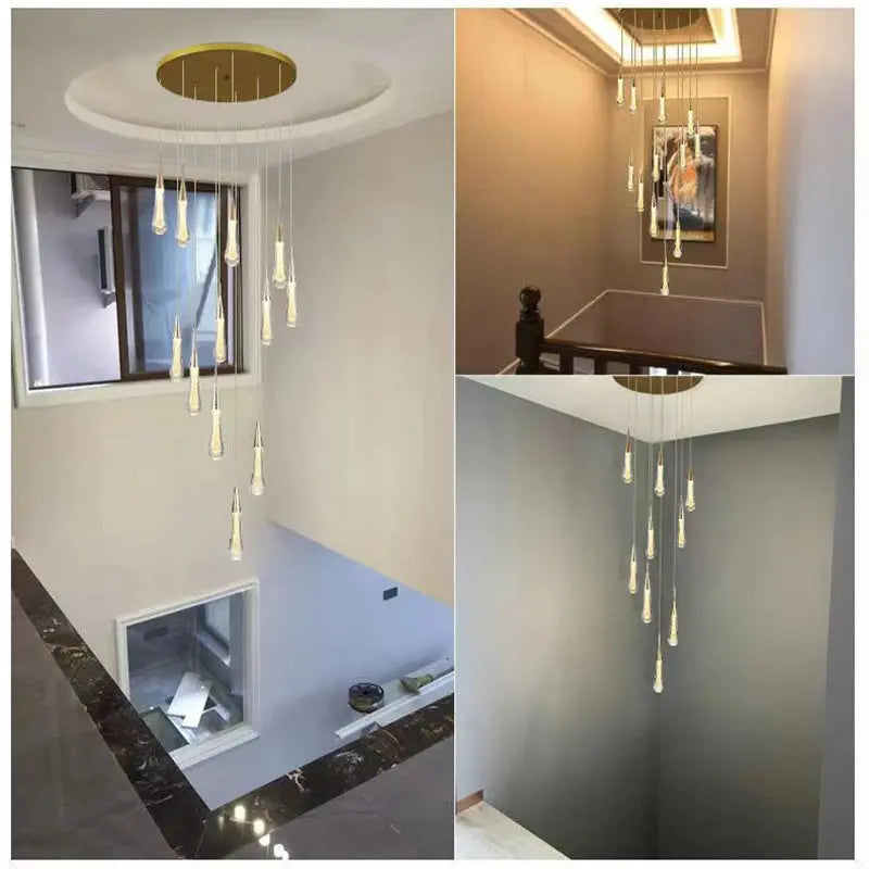 Raindrop Chandelier Decorative Stair Ceiling Crystal Light Fixture ChandeliersLife®