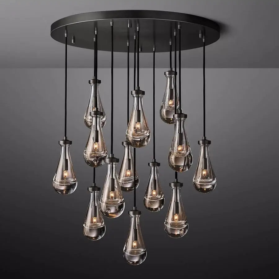 alison berger glassworks _ RAIN ROUND CHANDELIER