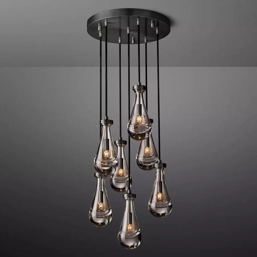 alison berger glassworks _ RAIN ROUND CHANDELIER