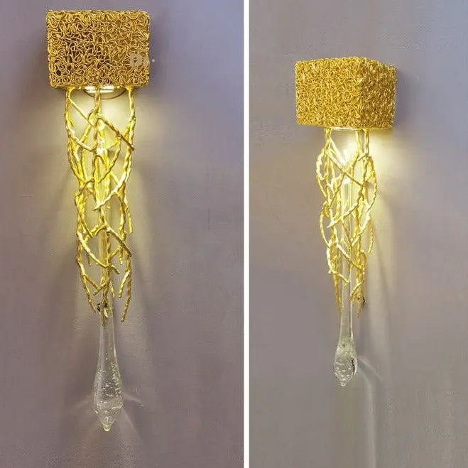 Nordic Transparent Crystal Gold Wall Lamp ChandeliersLife®
