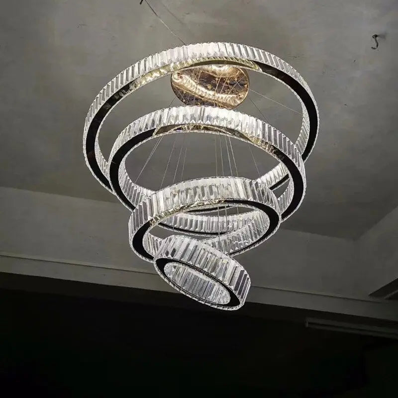 Luxury Modern Ring Crystal Chandelier - Chrome ChandeliersLife®