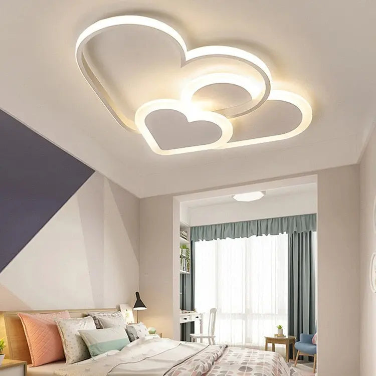 Ceiling Chandelier Heart Shape Girls Room