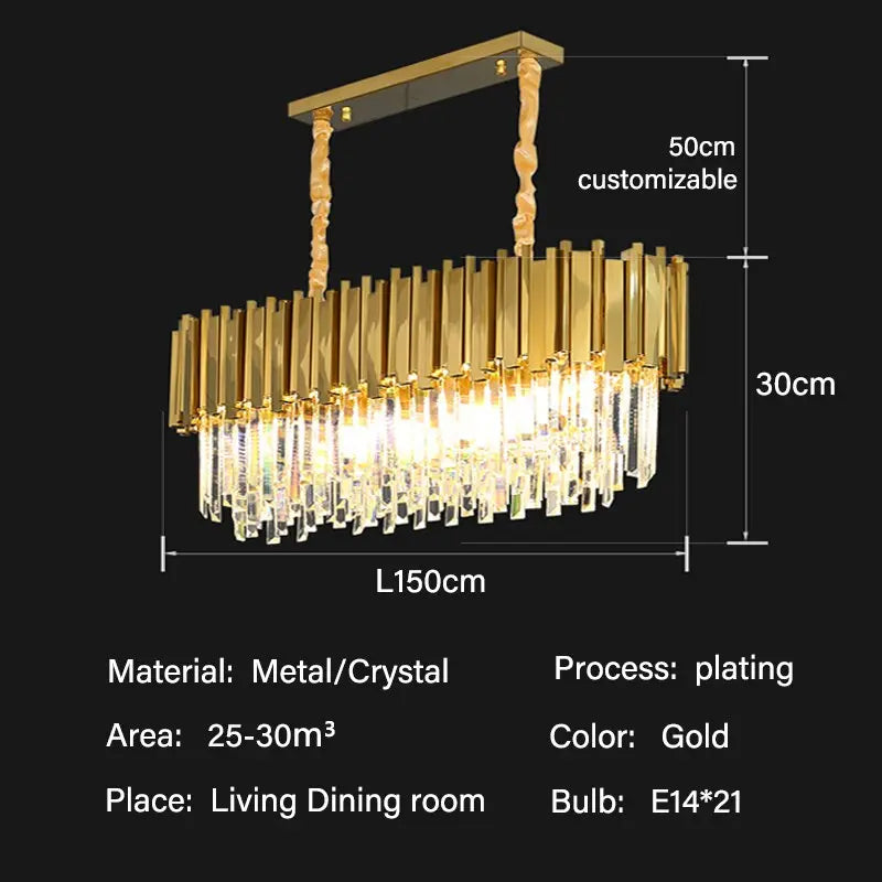 Modern Line Luxury Gold Crystal Lustre ChandeliersLife®