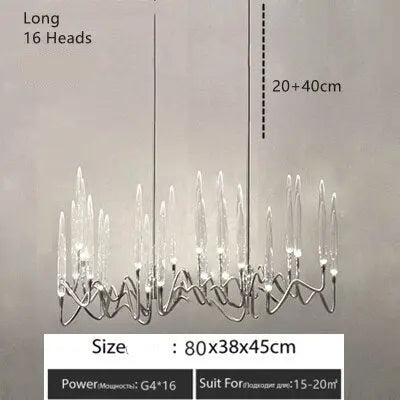 Luxury Nordic Tree Branch Candle Shaped Crystal Chandelier - Silver ChandeliersLife®