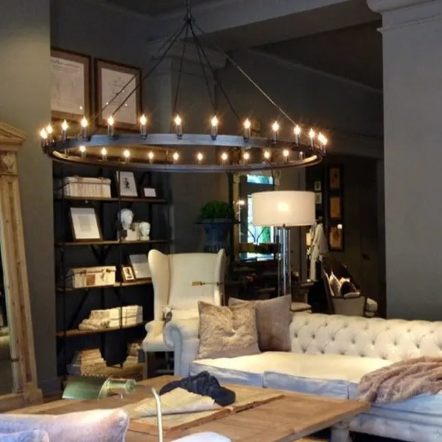Retro American Round Candle Chandelier ChandeliersLife®