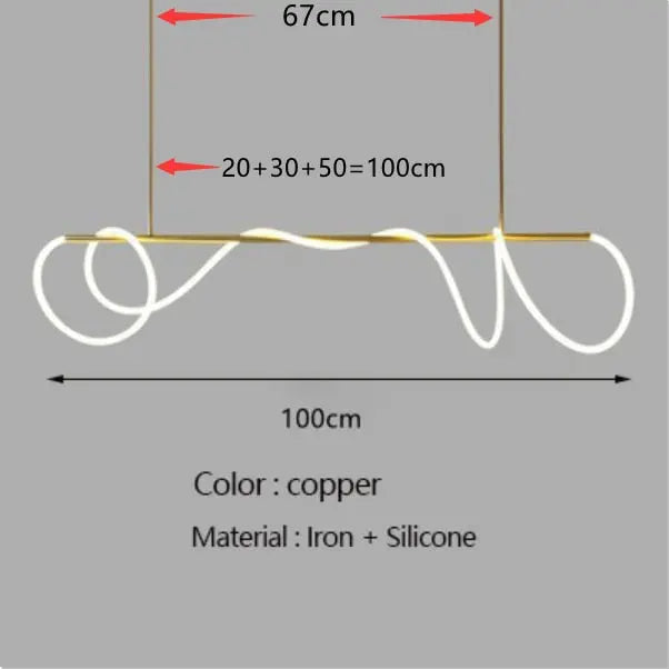Modern Long Hose Led Chandelier - Brass ChandeliersLife®
