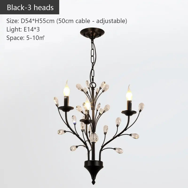 Modern Crystal Branche Chandelier - Black ChandeliersLife®