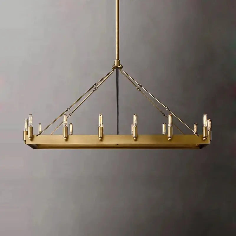 Retro American Rectangular Candle Chandelier ChandeliersLife®