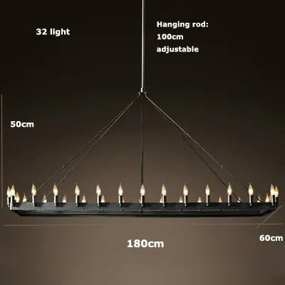Retro American Rectangular Candle Chandelier ChandeliersLife®
