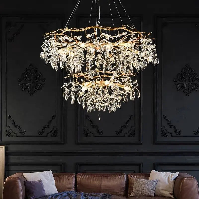 Modern Luxury Gold Crystal Art Decor Hanging Chandelier ChandeliersLife®