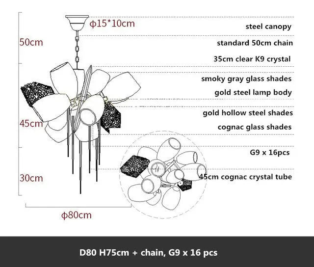 Modern Luxury Villa Glass Chandelier ChandeliersLife®