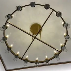 Modern Copper Glass Round Straight Chandelier ChandeliersLife®