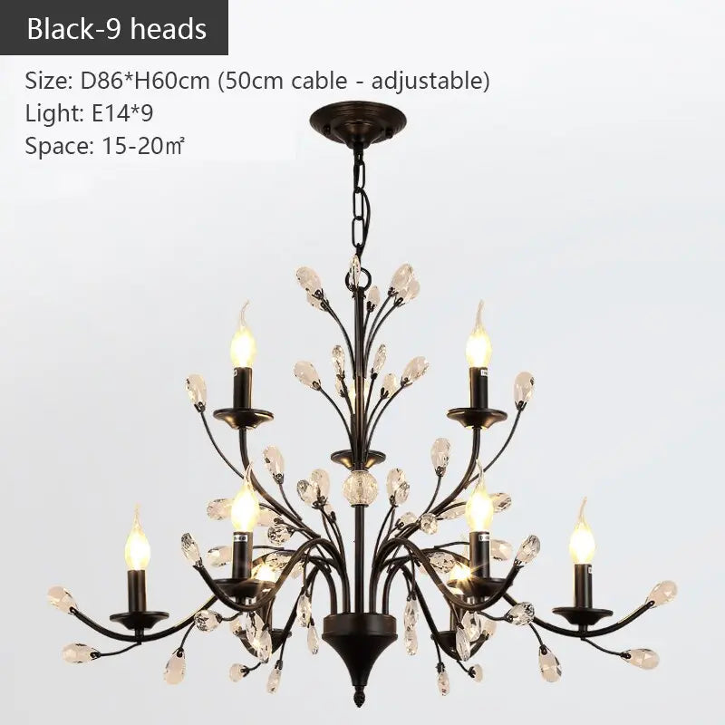 Modern Crystal Branche Chandelier - Black ChandeliersLife®
