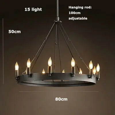 Retro American Round Candle Chandelier ChandeliersLife®
