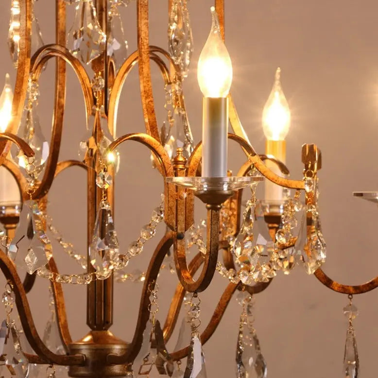 Retro Gold Crystal Chandelier ChandeliersLife®