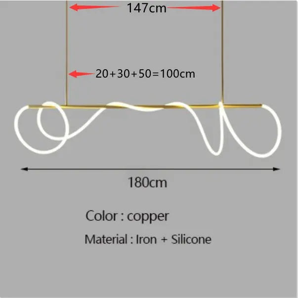 Modern Long Hose Led Chandelier - Brass ChandeliersLife®