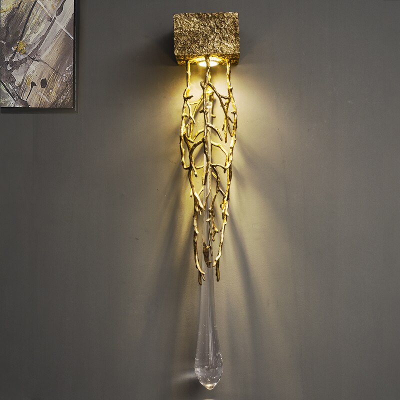 Nordic Transparent Crystal Gold Wall Lamp