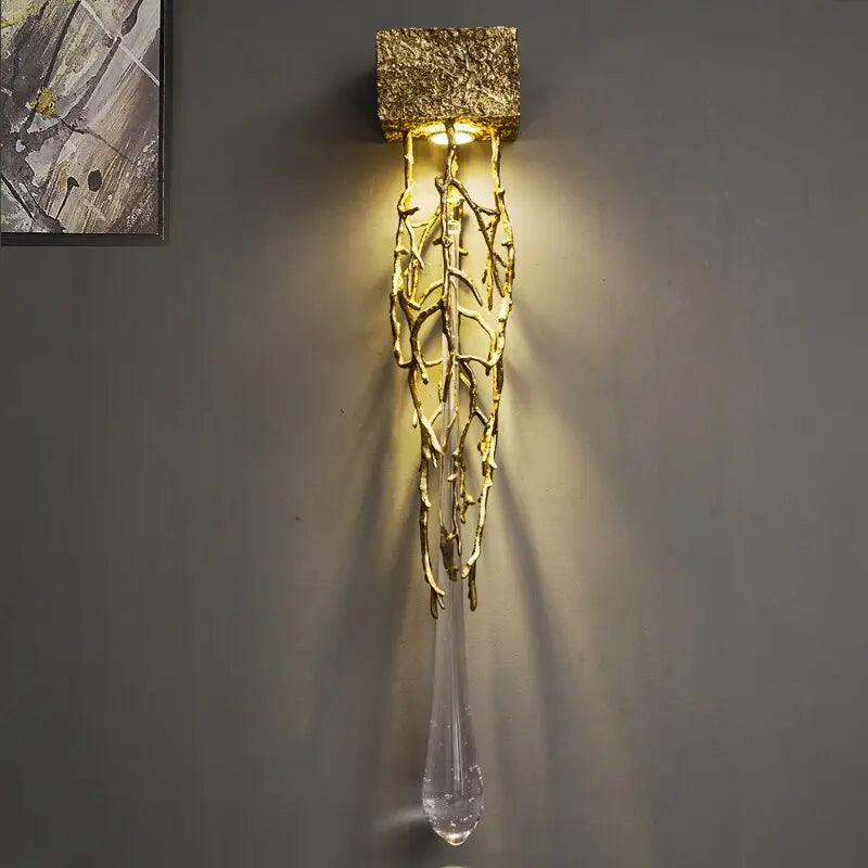 Nordic Transparent Crystal Gold Wall Lamp