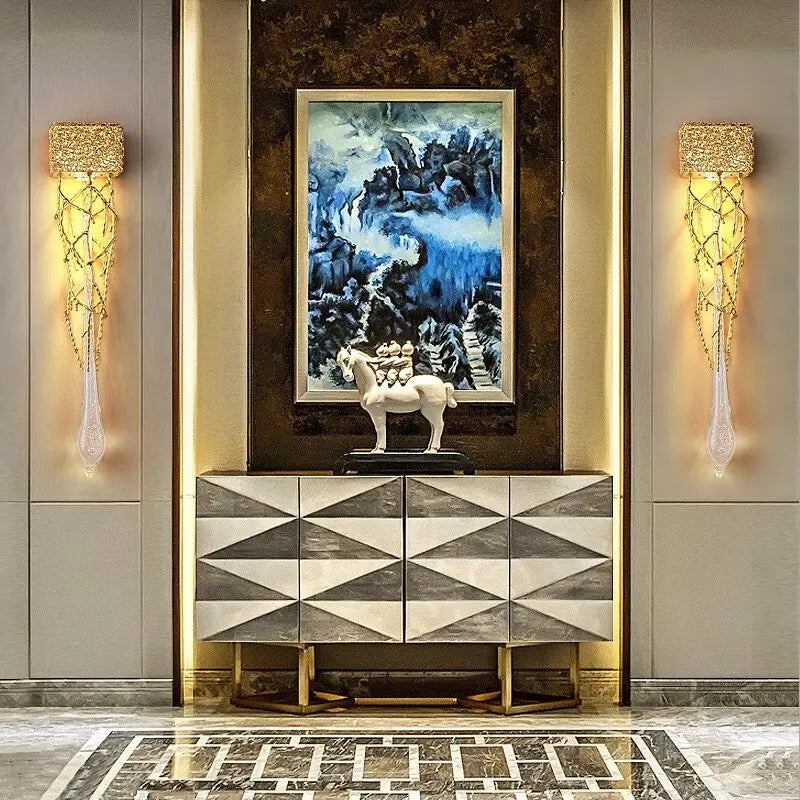 Nordic Transparent Crystal Gold Wall Lamp ChandeliersLife®
