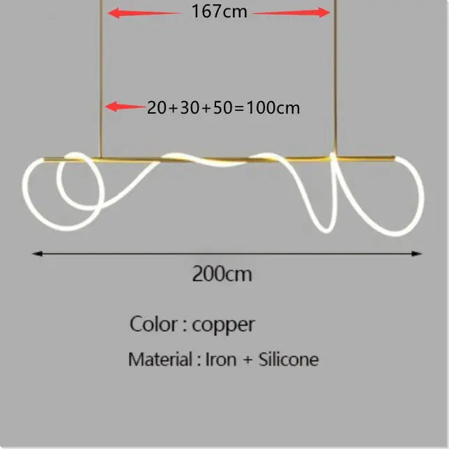 Modern Long Hose Led Chandelier - Brass ChandeliersLife®