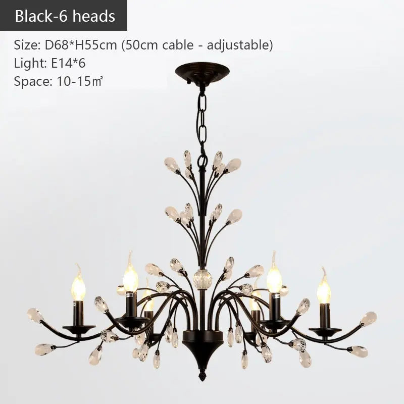 Modern Crystal Branche Chandelier - Black ChandeliersLife®