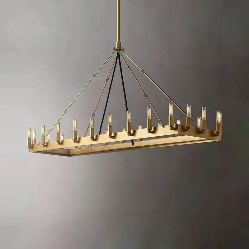 Retro American Rectangular Candle Chandelier ChandeliersLife®