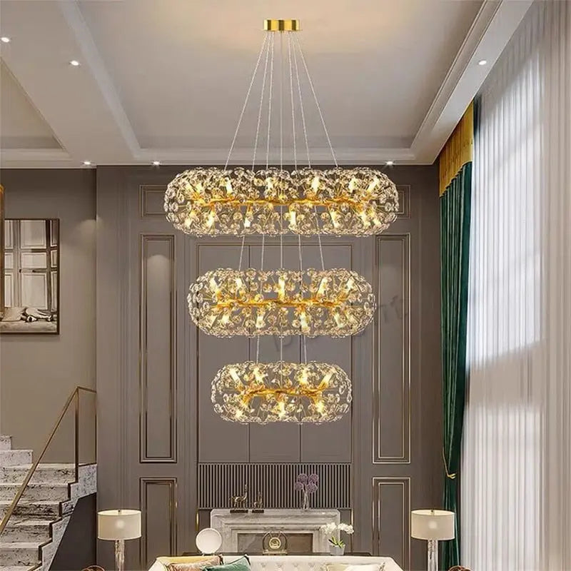 Modern Gold Crystal Circular Hanging Chandelier ChandeliersLife®