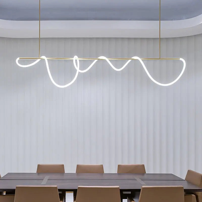 Modern Long Hose Led Chandelier - Brass ChandeliersLife®