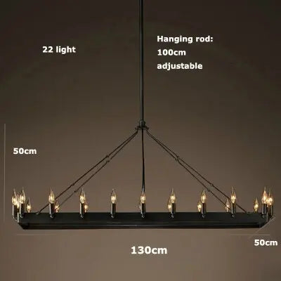 Retro American Rectangular Candle Chandelier ChandeliersLife®