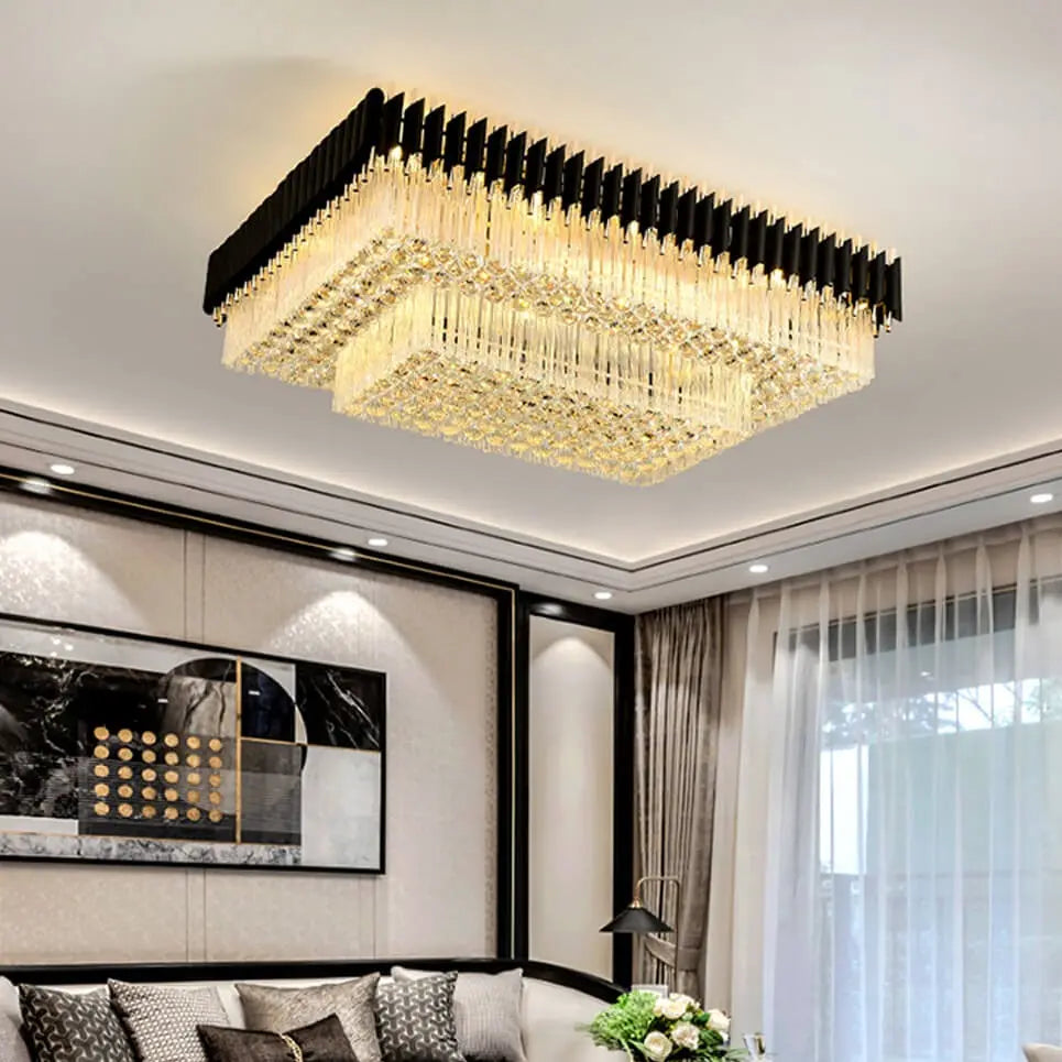 Rectangle Crystal Designer Ceiling Chandelier ChandeliersLife®