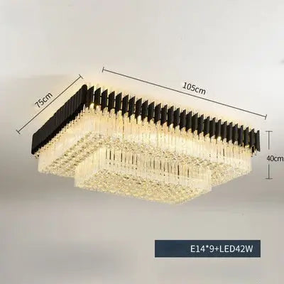 Rectangle Crystal Designer Ceiling Chandelier ChandeliersLife®