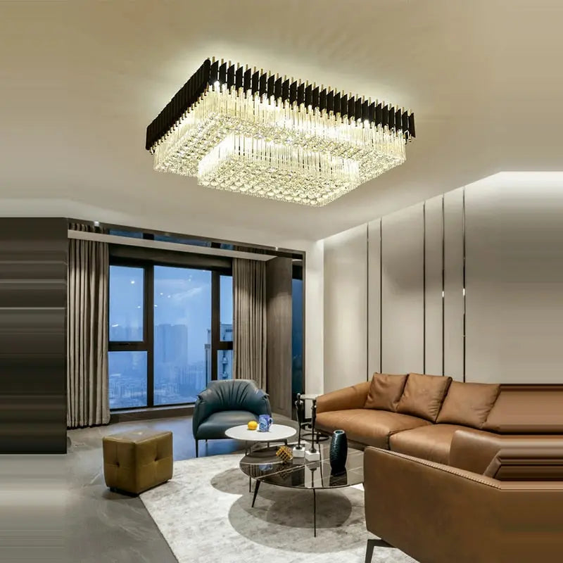 Rectangle Crystal Designer Ceiling Chandelier ChandeliersLife®