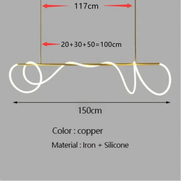 Modern Long Hose Led Chandelier - Brass ChandeliersLife®