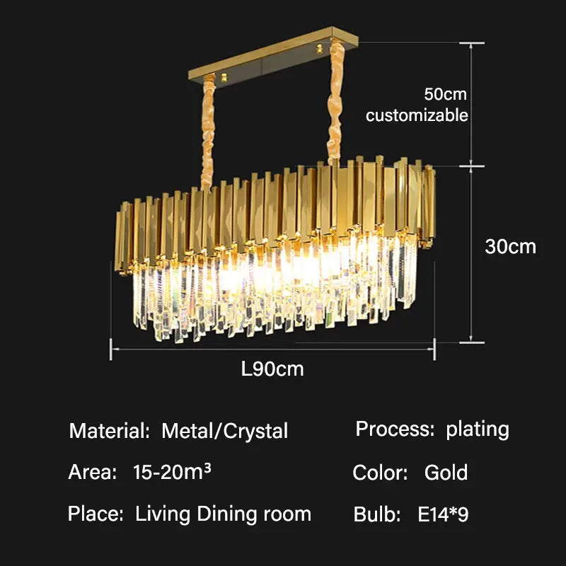 Modern Line Luxury Gold Crystal Lustre ChandeliersLife®