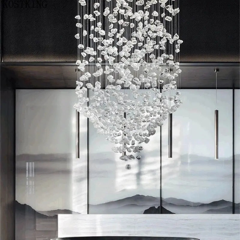 Modern Hanging Stone Chandelier