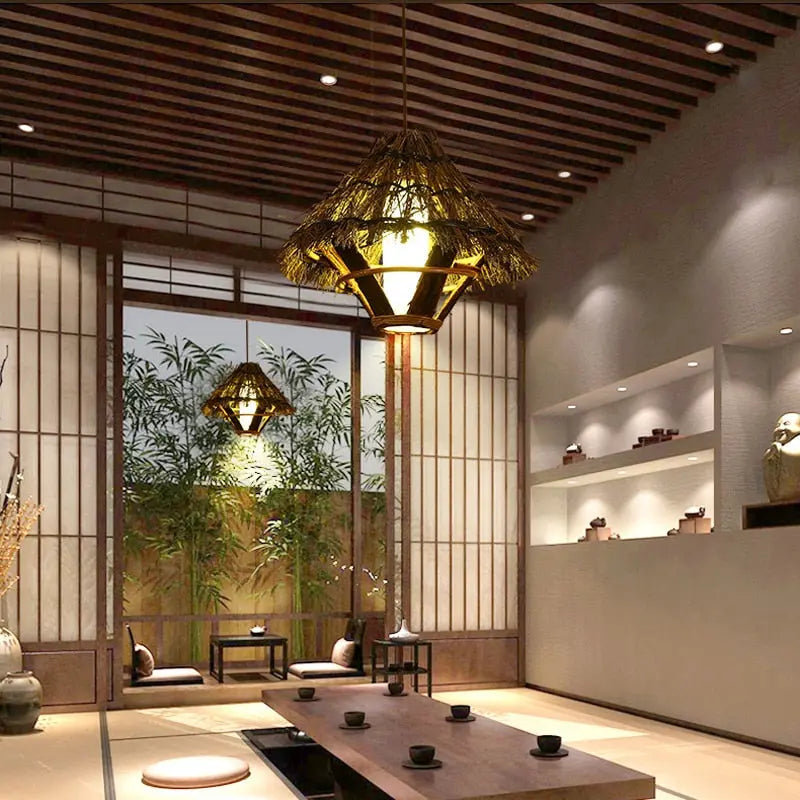 Retro Loft Bamboo Art Hanging Lamp ChandeliersLife®