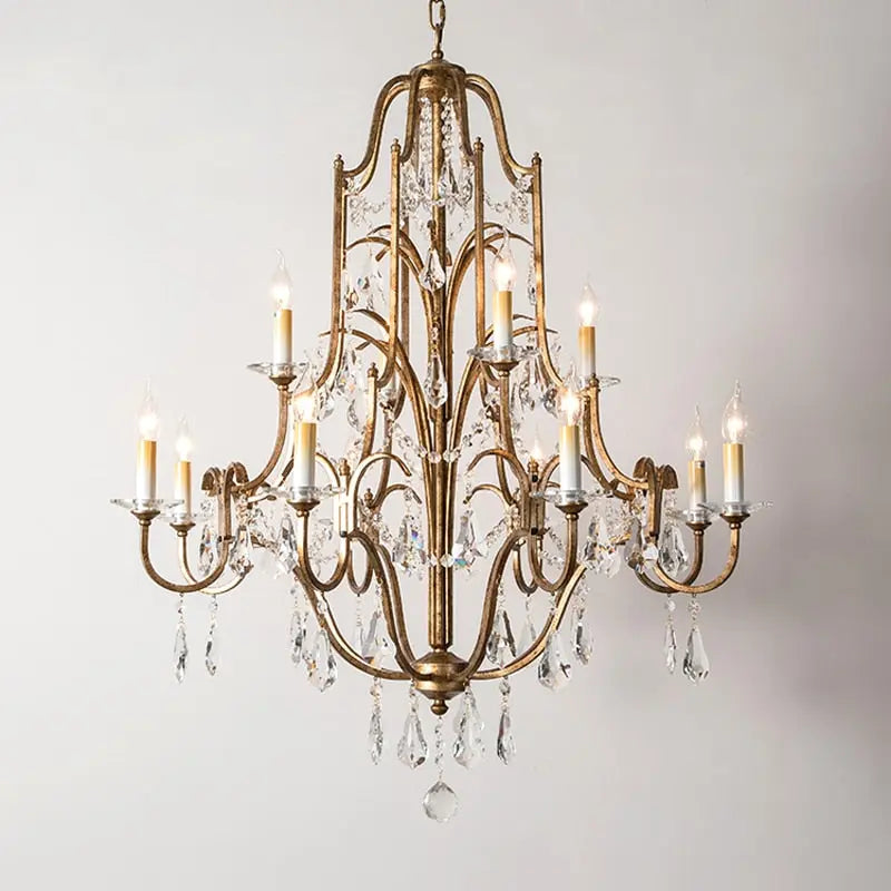 Retro Gold Crystal Chandelier