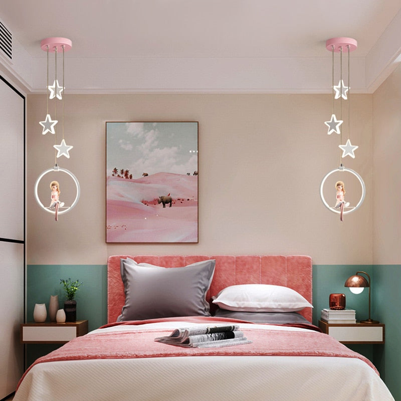 Nordic Girl Bedroom Decor Ceiling Chandelier
