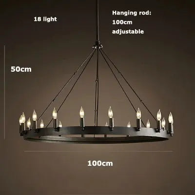 Retro American Round Candle Chandelier ChandeliersLife®